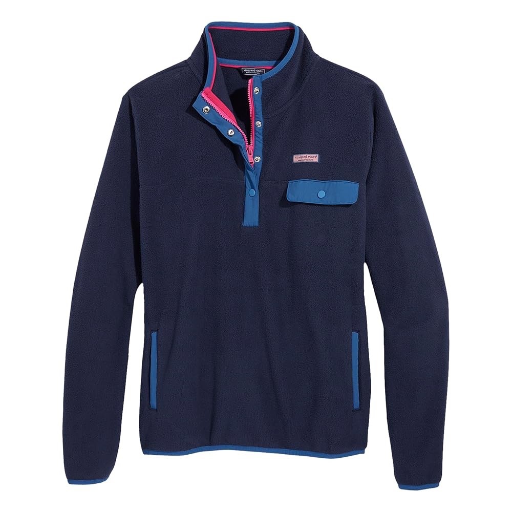 Vineyard Vines Navy Blue Harbor Fleece Quarter Zip Pullover